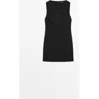 Massimo Dutti - Female - Minikjole Med Bådudskæring - Sort - 40