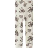 Name It Mini Leggings - Uld - NmfWillitus - Snow White/Flower Bouquet - - 2 år (92) - Leggings - Uld