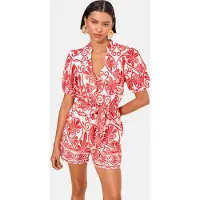Lipsy Jumpsuit rød / hvid