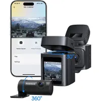 Baseus PrimeTrip VD1 Pro 4K Car Dash Cam with 1080p Rear Camera and Power Kit - Black