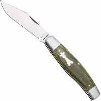 Jack Wolf Knives Jack Wolf Gateway Stockman STOCK-01-GRN-CAN-MIC Satin Sandvik 14C28N, Green Canvas Micarta, pocket knife