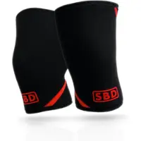 SBD Apparel SBD Knee Sleeves, 7 mm, black/red, xxxsmall