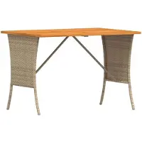 vidaXL havebord med top i akacietræ 105x75x72 cm polyrattan beige