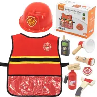 Viga Toys VIGA Mažojo gaisrininko rinkinys su liemene 8vnt