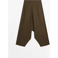 Massimo Dutti - Female - Baggy Bukser Med Blødt Fald - Brun - L