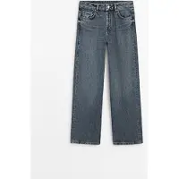 Massimo Dutti - Female - Mid Waist Wide Leg-Jeans - Blå - 38