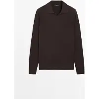 Massimo Dutti - Male - Strikket Trøje Med Polokrave - Brun - M