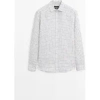 Massimo Dutti - Male - Ternet, Regular Fit Skjorte I 100 % Hør - Blå - M