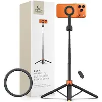 Tech-Protect L10S MagSafe Selfie Stick-stativ med Bluetooth-fjernbetjening - sort / orange