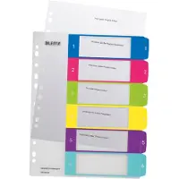 Leitz WOW - Deler - 6 dele - præ-trykt: 1-6 - for A4 Plus (228 x 303 mm) - med faneblade - mange farver
