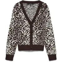 Vero Moda Cardigan 'VMARIA' mørkebrun / naturhvid