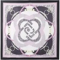 Liu Jo Sjal lysegul / aubergine / blomme / offwhite