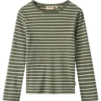 Wheat Bluse - Stig - Dark Green Stripe - - 7 år (122) - Bluse