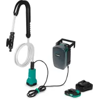 Vonroc Regnvandspumpe 20V | 80W, 1800 l/t, 1,75 bar | Batteridrevet pumpe til regnvandstønde | Inkl. akku og oplader