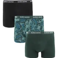 Björn Borg Bomuld Strække Boxershorts 3-pakning Multifarvet 5 Sort Grøn Mørkegrøn måle
