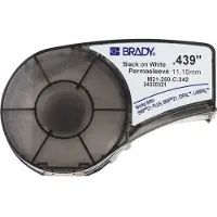 Brady PermaSleeve Marker B-342 - Polyolefin - sort på hvid - Rulle (1,12 cm x 2,1 m) (1 rulle(r) hylstre - for BMP21, BMP21-LAB, BMP21-PLUS ID PAL LABPAL