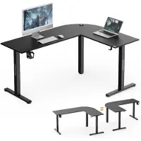 Sense7 skrivebord Rong hjørne sort