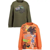Blue Seven Shirts oliven / neonorange / mørkeorange / sort