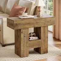 24hShop Sidebord 80 x 30 x 65 cm / smalt natbord / aflastningsbord / lille bord med hylde