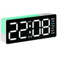 24hShop Digitalt vækkeur med RGB-nattlampe – Hvid / Vækkeur til børneværelset med nattbelysning