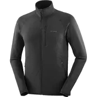 Salomon - Fleece - Sntial Lightwarm FZ M Deep Black til Unisex - Størrelse L - Sort