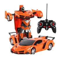 Leantoys Auto Robot 2-i-1 fjernbetjening, lys + lyd + drift, orange