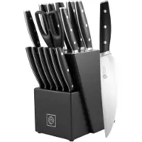 MasterChef Preformance-knivsæt med 15 knive i en knivblok - Sort - Kendt fra Danmark