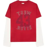 Bershka Bluser & t-shirts rød / bordeaux / burgunder / hvid