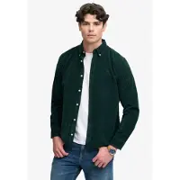 Superdry Superdrytil mænd. M4011044A Classic Needle skjorte grøn (XL), Casual, Bomuld, Lange ærmer
