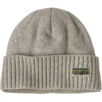 Patagonia - Huer - Brodeo Beanie OG Legacy Label Crisp Grey til UnisexNylon - Grå