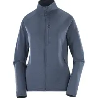 Salomon - Fleece dame - Sntial Lightwarm FZ W Blue Nights til Unisex - Størrelse L - Flåde
