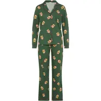 LASCANA Pyjamas citron / mørkegrøn / rød