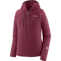 Patagonia - Fleece dame - W's R1 Ultralight Hoody Berry Fig til Unisex - Størrelse S - Lilla