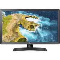 LG 24TQ510S-PZ - LED-skærm med TV-tuner - Smart - 23.6 - 1366 x 768 HD - 250 cd/m² - 1000:1 - 14 ms - 2xHDMI - højtalere - sort, jerngrå