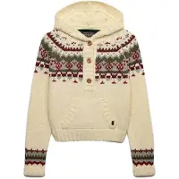 Superdry Fairisle 1/2 Button Hoodie Hættetrøje