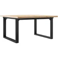 vidaXL sofabord 80x80x45,5 cm O-stel massivt fyrretræ og stål