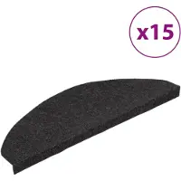 vidaXL selvklæbende trappemåtter 15 stk. 65x22,5x3,5 cm sort