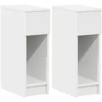 vidaXL sengeborde med skuffe 2 stk. 20x36x60 cm hvid