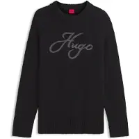 HUGO Oversize-fit alpaca-blend sweater with script logo
