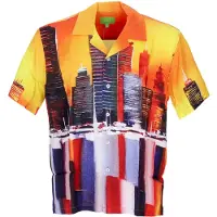 HUF Skjorte 'Concrete Jungle S/S Woven Top' blandingsfarvet