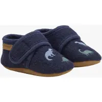 En fant Hjemmesko - Uld - Navy m. Dinoer - - 21/22 - Hjemmesko