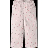 Lil´ Atelier Bukser - NmfNelly - Hushed Violet/Flower Emb - - 6 år (116) - Bukser - Bomuld