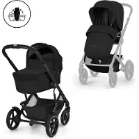 Cybex Klapvogn/Barnevogn - Talos S Lux - 2-i-1 - Moon Black - - OneSize - Klapvogn