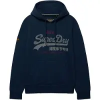 Superdry Superdrytil mænd. M2014568A Heritage Relaxed hættetrøje marineblå (L), Casual, Bomuld, Stof