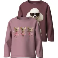 Name it Bluser & t-shirts 'NMFVOTEA' beige / creme / bær / pitaya
