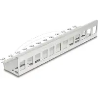 DeLOCK - Keystone-adapter - metal - DIN-skinnemonterbar, vægmonterbar - 12 porte