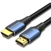 Vention Cotton Braided HDMI-A Male to Male HD Cable 8K 5M Blue Aluminum Alloy Type
