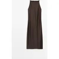 Massimo Dutti - Female - Midikjole I Satinlook - Brun - S