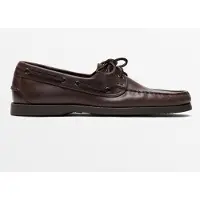 Massimo Dutti - Male - Sejlersko I Olieret Skind - Brun - 43
