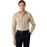 Hackett Londontil mænd. HM3010857 Smart Babycord-skjorte i beige (XXL), Casual, Bomuld, Klassisk, Lange ærmer
